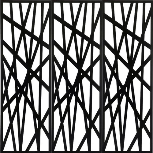 Fali dekorpanel, Vonal minta, 50x150 cm, 3 mm HDF - FP16 fa Fekete színű falburkolat