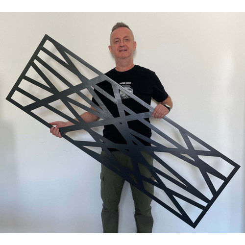 Fali dekorpanel, Vonal minta, 50x150 cm, 3 mm HDF - FP16 fa Fekete színű falburkolat
