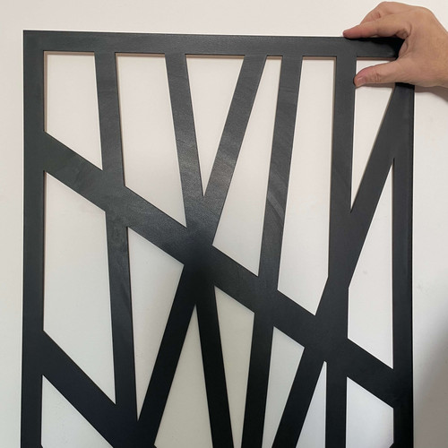 Fali dekorpanel, Vonal minta, 50x150 cm, 3 mm HDF - FP16 fa Fekete színű falburkolat