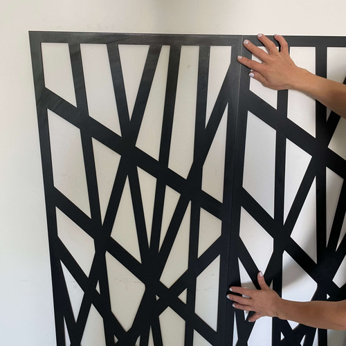 Fali dekorpanel, Vonal minta, 50x150 cm, 3 mm HDF - FP16 fa Fekete színű falburkolat