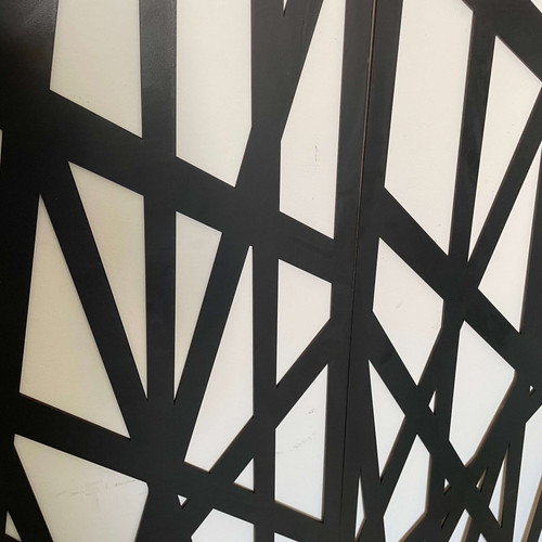 Fali dekorpanel, Vonal minta, 50x150 cm, 3 mm HDF - FP16 fa Fekete színű falburkolat