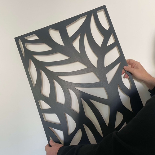 Fali dekorpanel, ágak minta, 50x150 cm, 3 mm HDF - FP4 Fekete falburkolat