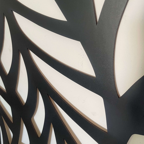 Fali dekorpanel, ágak minta, 50x150 cm, 3 mm HDF - FP4 Fekete falburkolat
