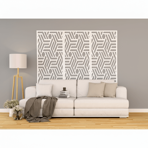 Fali dekorpanel, architektura, 50x150 cm, 3 mm HDF - FP8 fa fehér falburkolat