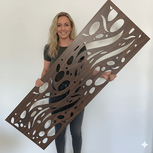 Fali dekorpanel, csepp minta, 50x150 cm, 3 mm HDF - FP17 dió fa falburkolat