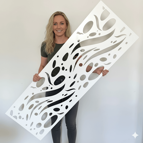 Fali dekorpanel, csepp minta, 50x150 cm, 3 mm HDF - FP17 fa fehér falburkolat