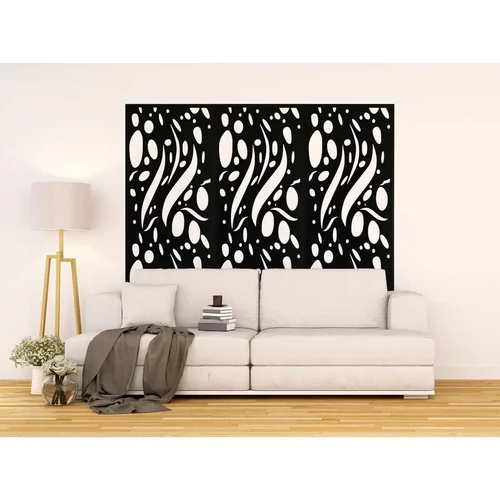 Fali dekorpanel, csepp minta, 50x150 cm, 3 mm HDF - FP17 fa fekete falburkolat