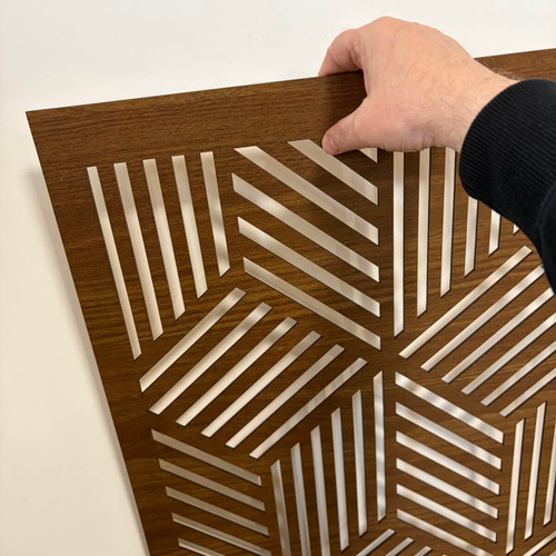 Fali dekorpanel, doboz minta, 50x150 cm, 3 mm HDF - FP11 dió fa falburkolat