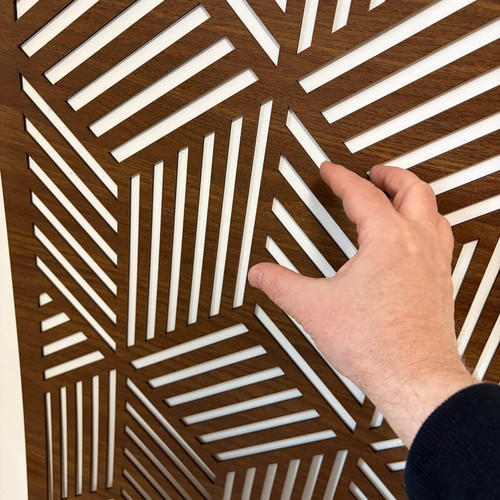 Fali dekorpanel, doboz minta, 50x150 cm, 3 mm HDF - FP11 dió fa falburkolat