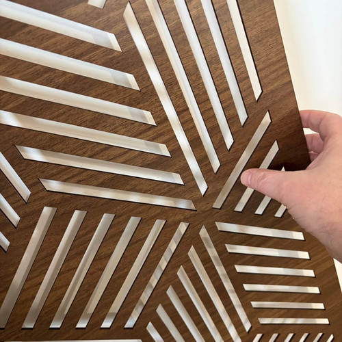 Fali dekorpanel, doboz minta, 50x150 cm, 3 mm HDF - FP11 dió fa falburkolat