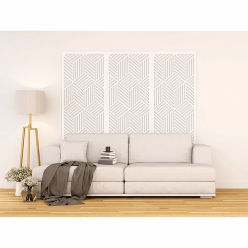 Fali dekorpanel, doboz minta, 50x150 cm, 3 mm HDF - FP11 fa feher falburkolat