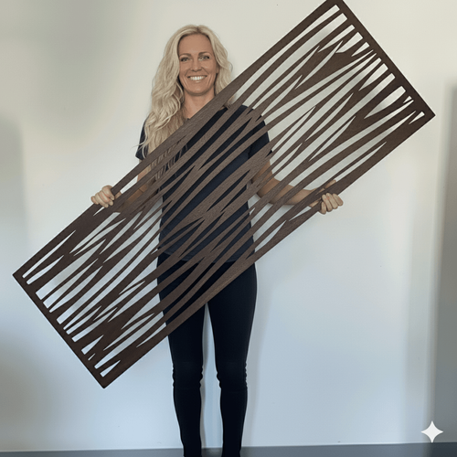 Fali dekorpanel, hullám minta, 50x150 cm, 3 mm HDF - FP2 dió fa színű falburkolat