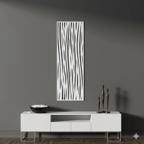 Fali dekorpanel, hullám minta, 50x150 cm, 3 mm HDF - FP2 fehér falburkolat Fali dekorpanel, hullám minta, 50x150 cm, 3 mm HDF - FP2 fehér falburkolat