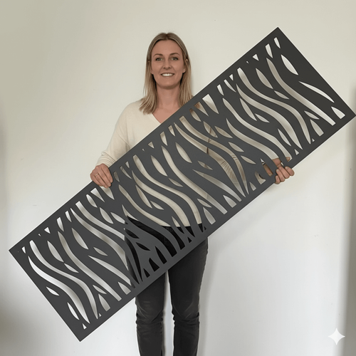 Fali dekorpanel, hullámos minta, 50x150 cm, 3 mm HDF - FP5 fa antracit falburkolat