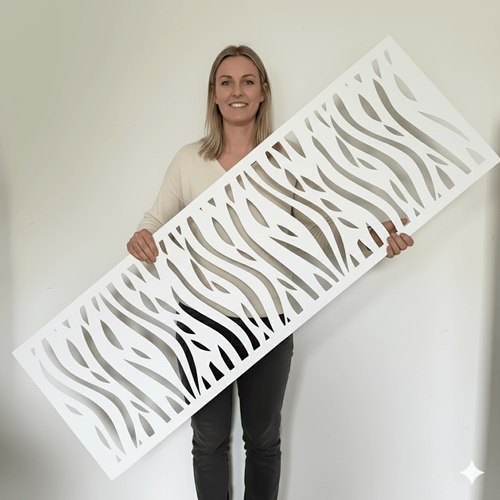 Fali dekorpanel, hullámos minta, 50x150 cm, 3 mm HDF - FP5 fa feher falburkolat