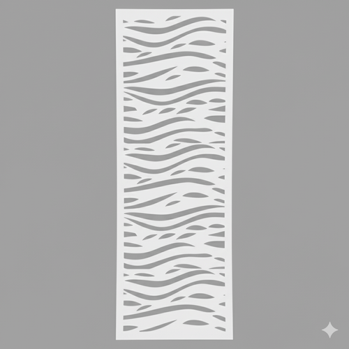 Fali dekorpanel, hullámos minta, 50x150 cm, 3 mm HDF - FP5 fa feher falburkolat
