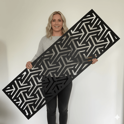 Fali dekorpanel, nyíl mintázat, 50x150 cm, 3 mm HDF - Fekete falburkolat FP-7