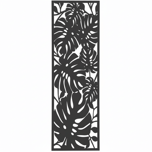 Fali dekorpanel, pálmalevél minta, 50x150 cm, 3 mm HDF - FP9 fa antracit falburkolat