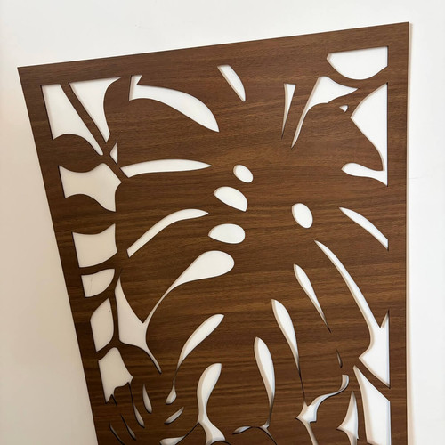 Fali dekorpanel, pálmalevél minta, 50x150 cm, 3 mm HDF - FP9 fa dió fa színű falburkolat