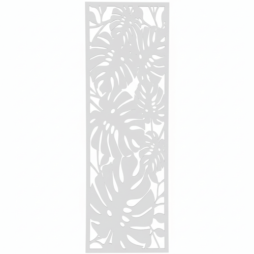 Fali dekorpanel, pálmalevél minta, 50x150 cm, 3 mm HDF - FP9 fa fehér falburkolat