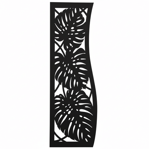 Fali dekorpanel, pálmalevél mintázat, 50x150 cm, 3 mm HDF - FP6 feket színű falburkolat Fali dekorpanel, pálmalevél mintázat, 50x150 cm, 3 mm HDF - FP6 feket színű falburkolat