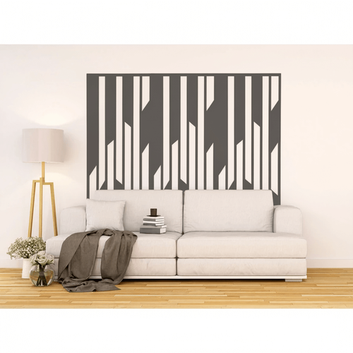 Fali dekorpanel, trapéz mintázat, 50x150 cm, 3 mm HDF - FP10 fa antracit színű falburkolat