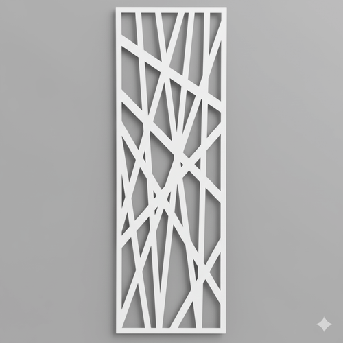 Fali dekorpanel, Vonal minta, 50x150 cm, 3 mm HDF - FP16 fa Fehér színű falburkolat
