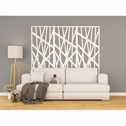 Fali dekorpanel, Vonal minta, 50x150 cm, 3 mm HDF - FP16 fa Fehér színű falburkolat