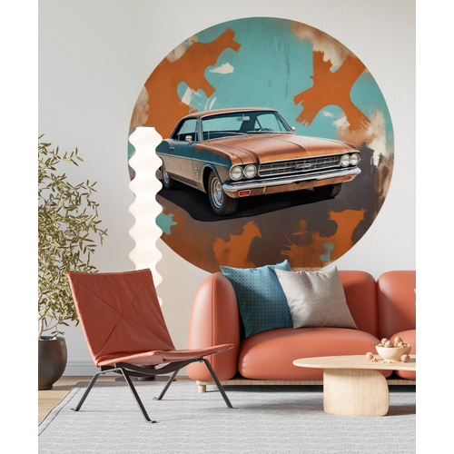 Öntapadós kör alakú poszter tapéta, amerikai autó, old car 120x120 cm Öntapadós kör alakú poszter tapéta, amerikai autó, old car 120x120 cm