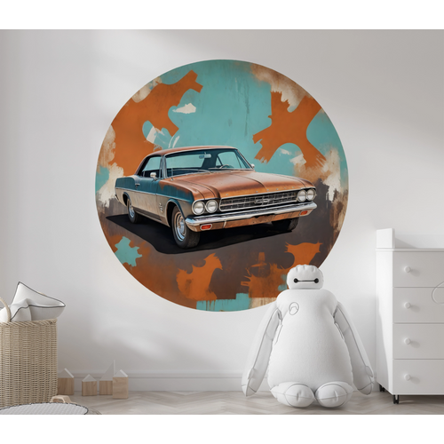Öntapadós kör alakú poszter tapéta, amerikai autó, old car 120x120 cm Öntapadós kör alakú poszter tapéta, amerikai autó, old car 120x120 cm