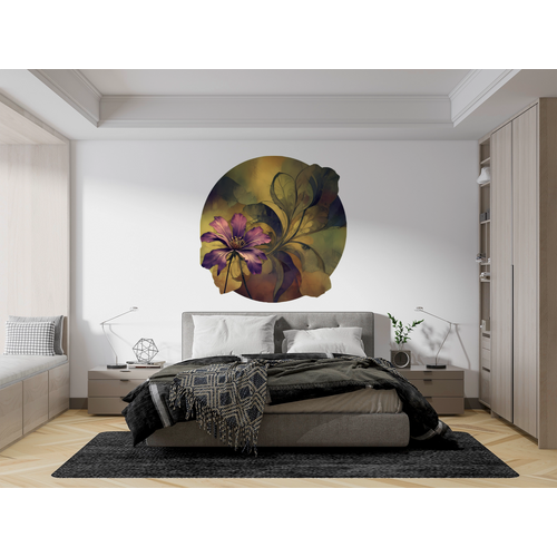 Öntapadós kör alakú poszter tapéta, virágok 120x120 cm