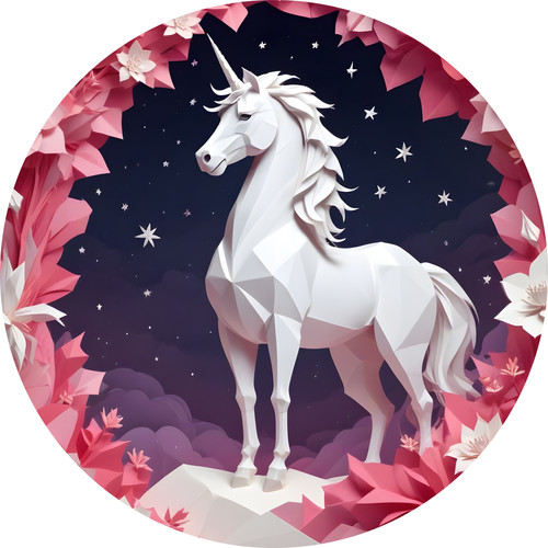 Öntapadós kör alakú poszter tapéta, Unicornis, egyszarvú poszter 120x120 cm