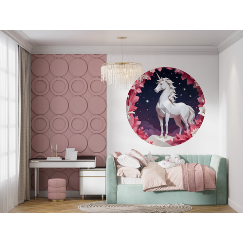 Öntapadós kör alakú poszter tapéta, Unicornis, egyszarvú poszter 120x120 cm Öntapadós kör alakú poszter tapéta, Unicornis, egyszarvú poszter 120x120 cm