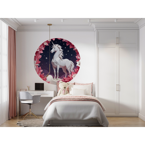 Öntapadós kör alakú poszter tapéta, Unicornis, egyszarvú poszter 120x120 cm Öntapadós kör alakú poszter tapéta, Unicornis, egyszarvú poszter 120x120 cm