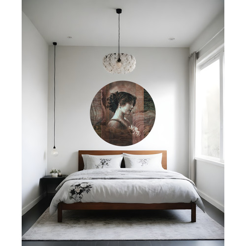Öntapadós kör alakú poszter tapéta, női arc, kollázs 120x120 cm Öntapadós kör alakú poszter tapéta, női arc, kollázs 120x120 cm