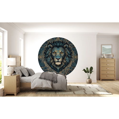 Öntapadós kör alakú poszter tapéta, oroszlán, állatos 120x120 cm Öntapadós kör alakú poszter tapéta, oroszlán, állatos 120x120 cm