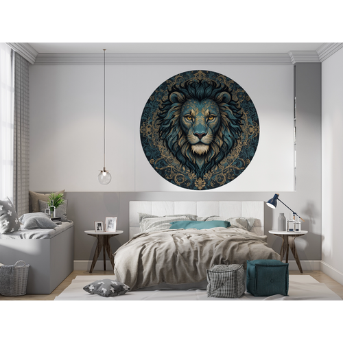 Öntapadós kör alakú poszter tapéta, oroszlán, állatos 120x120 cm Öntapadós kör alakú poszter tapéta, oroszlán, állatos 120x120 cm