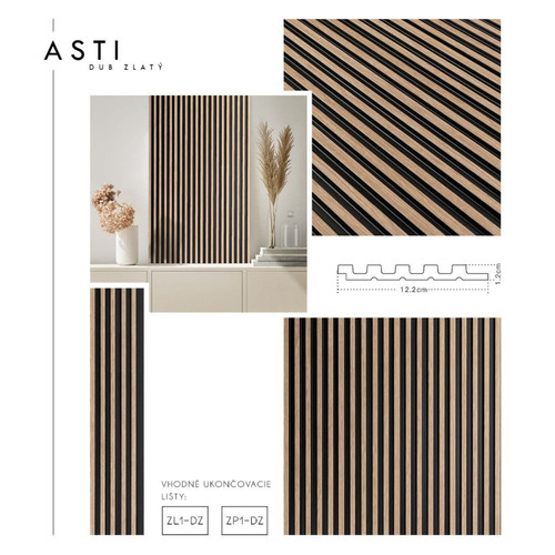 Lamella falpanel Lamelio ASTI Aranytölgy beltéri bordás falburkolat (12,2x270cm) Lamella falpanel Lamelio ASTI Aranytölgy beltéri bordás falburkolat (12,2x270cm)