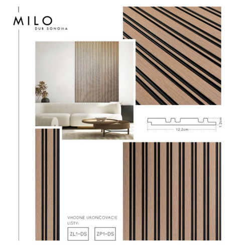 MILO Tölgy Lamelio lamella bal záróelem (4,2x270cm)