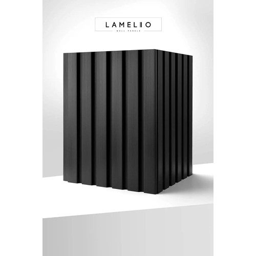 OLMO Fekete Lamelio lamella falburkolat, modern lamella falpanel (12,2x270cm)