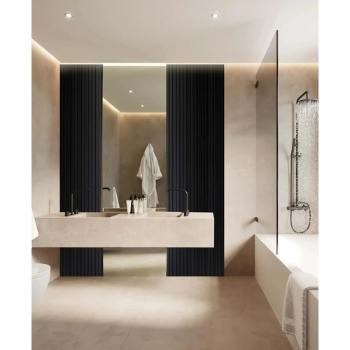 OLMO Fekete Lamelio lamella falburkolat, modern lamella falpanel (12,2x270cm)