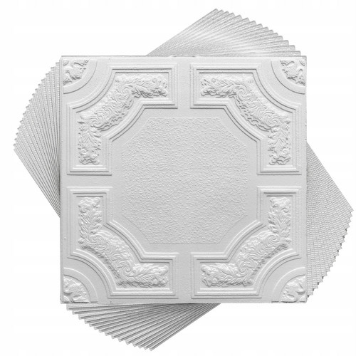 Álmennyezet - Marbet CARACAS dekoratív hungarocell polisztirol fehér festhető mennyezeti burkolólap (50x50cm) nútos Álmennyezet - Marbet CARACAS dekoratív hungarocell polisztirol fehér festhető mennyezeti burkolólap (50x50cm) nútos