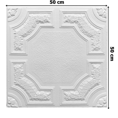 Álmennyezet - Marbet CARACAS dekoratív hungarocell polisztirol fehér festhető mennyezeti burkolólap (50x50cm) nútos Álmennyezet - Marbet CARACAS dekoratív hungarocell polisztirol fehér festhető mennyezeti burkolólap (50x50cm) nútos