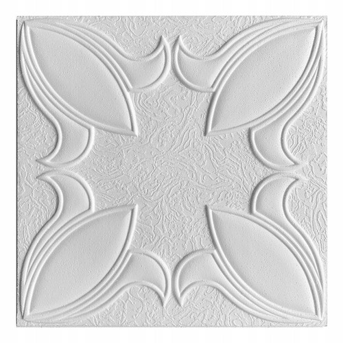 Álmennyezet - Marbet IRYS mintás fehér festhető polisztirol dekor mennyezeti burkolólap (50x50cm) nútos Álmennyezet - Marbet IRYS mintás fehér festhető polisztirol dekor mennyezeti burkolólap (50x50cm) nútos