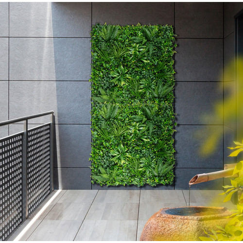 Nortene trópusi növényes vízálló zöldfal -Tropic 100x100 cm, műnövény modul falburkolat Nortene trópusi növényes vízálló zöldfal -Tropic 100x100 cm, műnövény modul falburkolat
