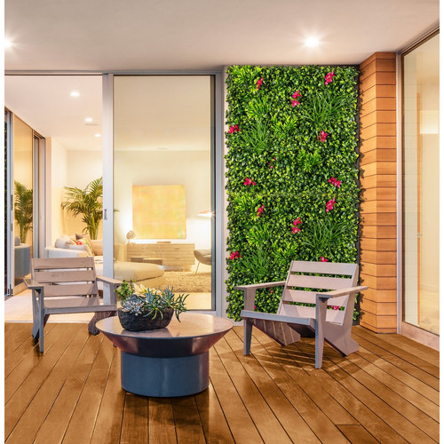 Nortene műnövény falburkolat piros virágokkal -Villa 100x100 cm, modul zöldfal Nortene műnövény falburkolat piros virágokkal -Villa 100x100 cm, modul zöldfal
