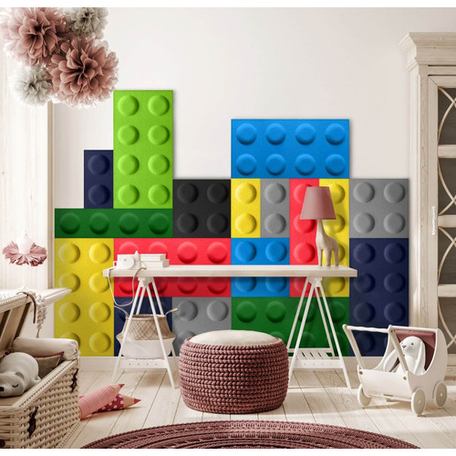 Obubble filc Block lego 30×30 cm világos zöld falpanel