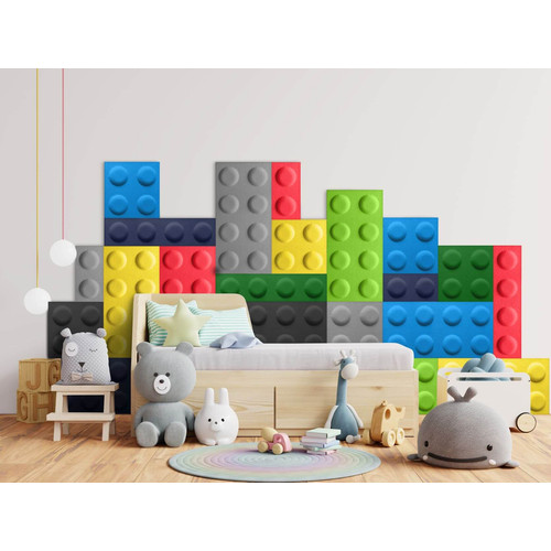 Obubble filc Block lego 30×30 cm világos zöld falpanel
