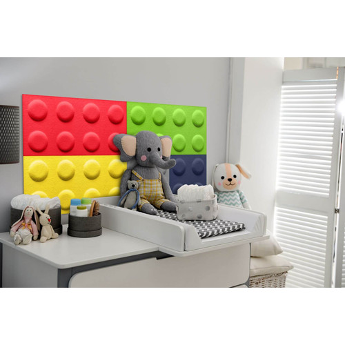 Obubble filc Block lego 30×30 cm világos zöld falpanel