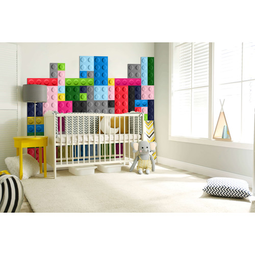 Obubble filc Block lego 30×30 cm világos zöld falpanel